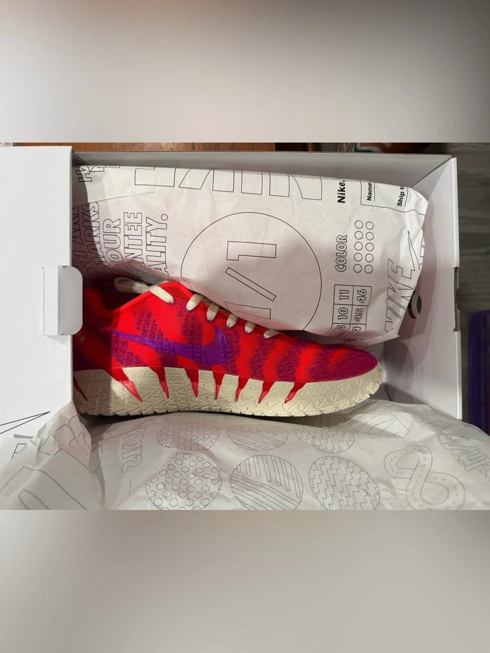 Men’s Nike by Andre Red and Purple Athletic Shoes